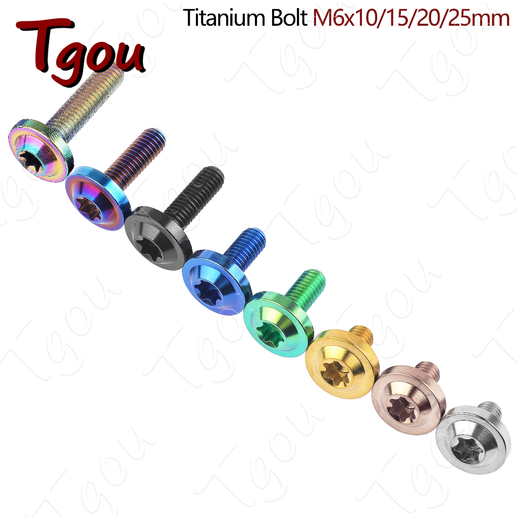 Tgou สลักเกลียวไทเทเนียม M6x10/15/20/25 มม. สกรูหัว torx สําหรับรถจักรยานยนต์ขี่ดัดแปลงรัด