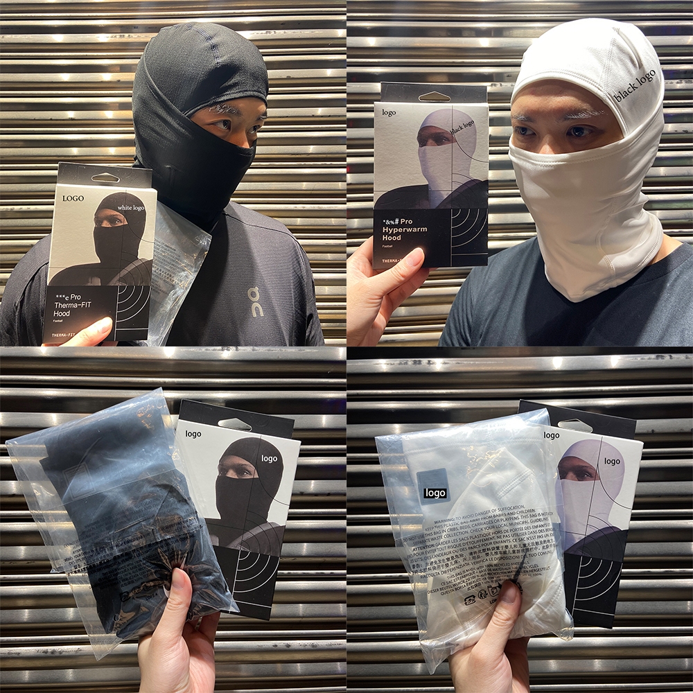 NI Pro Ski Mask Balaclava สีดํา | อุปกรณ์เสริมกีฬากลางแจ้งสีขาว