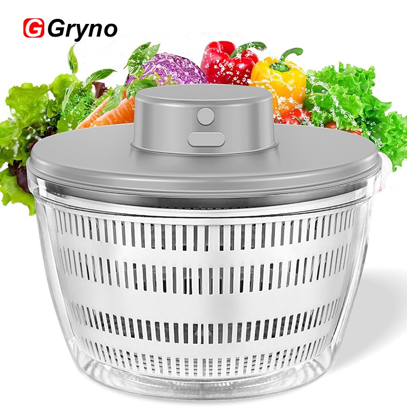 Gryno 4L สลัด Spinner ไร้สาย USB ไฟฟ้าผลไม้และผักเครื่องเป่าตะกร้า Quick Drying เครื่องมือห้องครัว