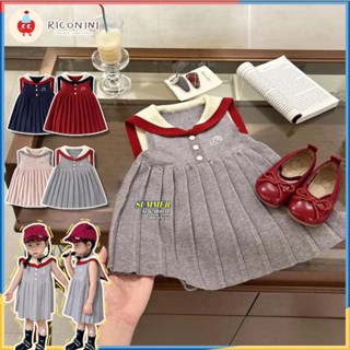 RICONINI2025 ใหม่ฤดูใบไม้ร่วงถักชุดเกาหลีเด็กวัยหัดเดินสาวโร…
