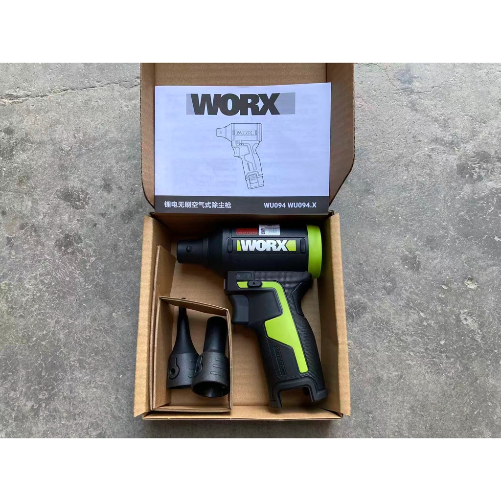 WORX WORX 12V ปืนพายุไร้แปรงถ่าน WU094 เครื่องเป่าผมอุตสาหกรรมขนาดเล็กที่มีประสิทธิภาพฝุ่นเป่า Blower