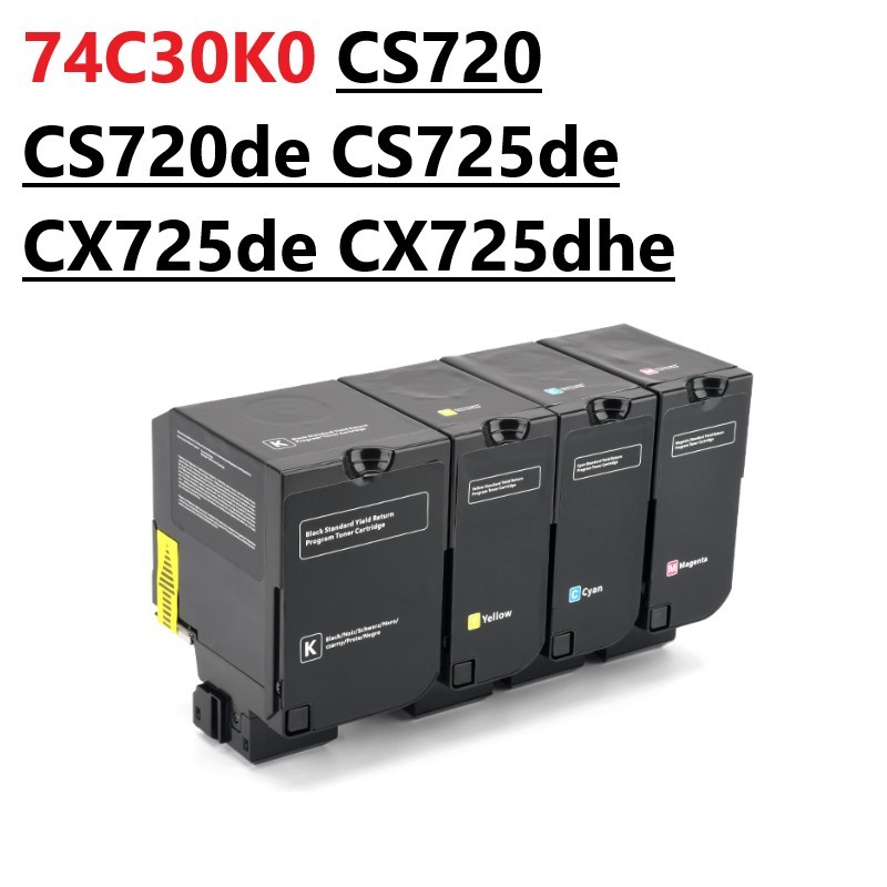 74C30K0 ตลับหมึกสําหรับ Lexmark CS720 CS720de CS725de CX725de CX725dhe 74C30K0 ตลับหมึก
