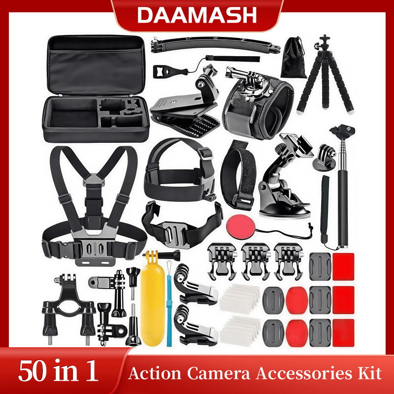 【พร้อมส่ง】50 In 1 Action กล้องชุดอุปกรณ์เสริมสําหรับ DJI Osmo Action GoPro Hero 10 9 8 7 6 5 4 3 Insta360 AKASO Yi Sjcam Action กล้อง