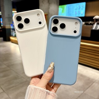เคสซิลิโคนเหลวปุ่มควบคุมกล้องสําหรับ iPhone 17 Air 17 Pro Max 16 Plus 17 สีลูกกวาด Matte Soft ฝาหลัง