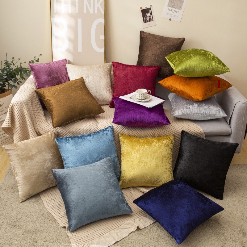 45x45 ซม. ปลอกหมอนอิงสีทึบนุ่ม, ปลอกหมอนสํานักงาน, ปลอกหมอนตกแต่งโซฟาห้องนั่งเล่น