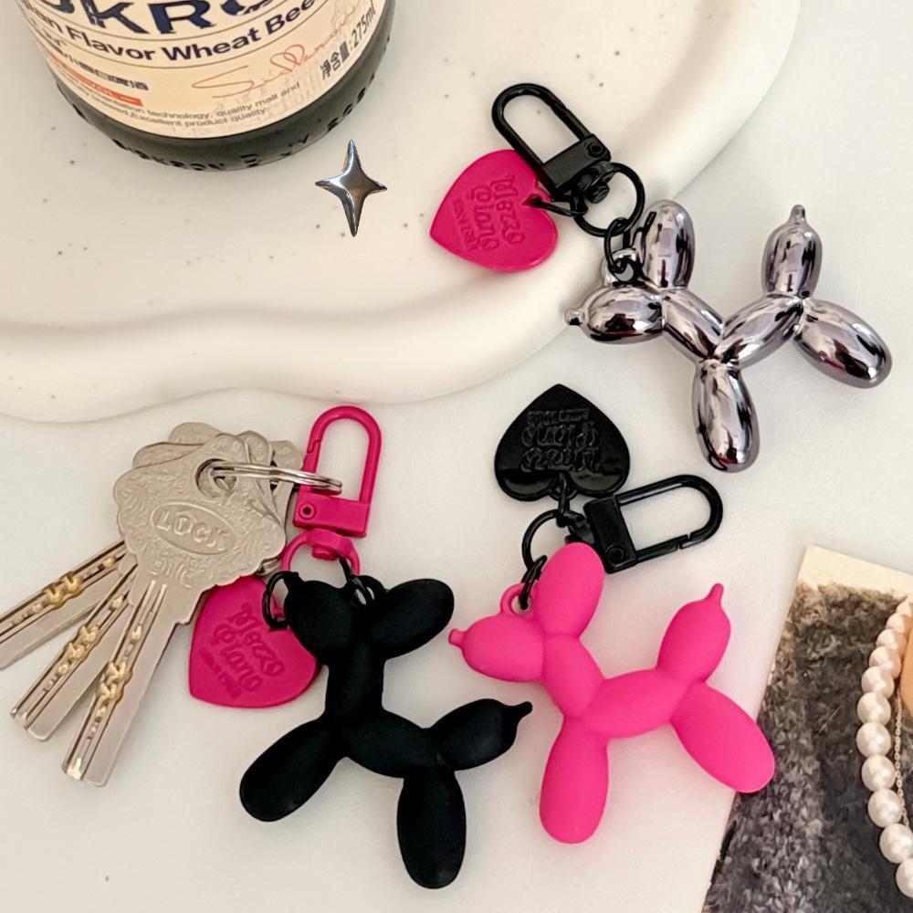 Letit | 🖤🩷กุญแจสายชูარสุนัขบอลลูน น่ารัก สีสันสดใส สำหรับตกแต่งกระเป๋า