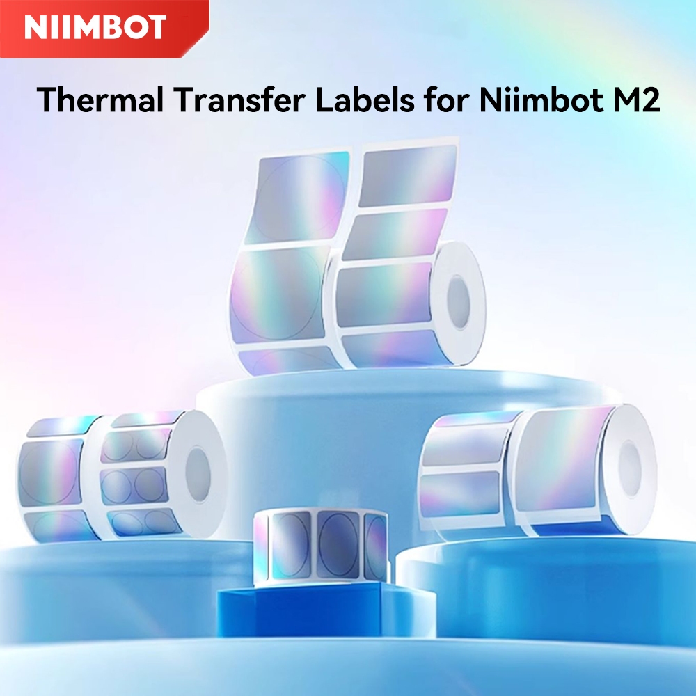 NIIMBOT สติ๊กเกอร์เลเซอร์ / สติ๊กเกอร์ถ่ายโอนความร้อนสีเงินบรัช สำหรับเครื่อง Niimbot M2