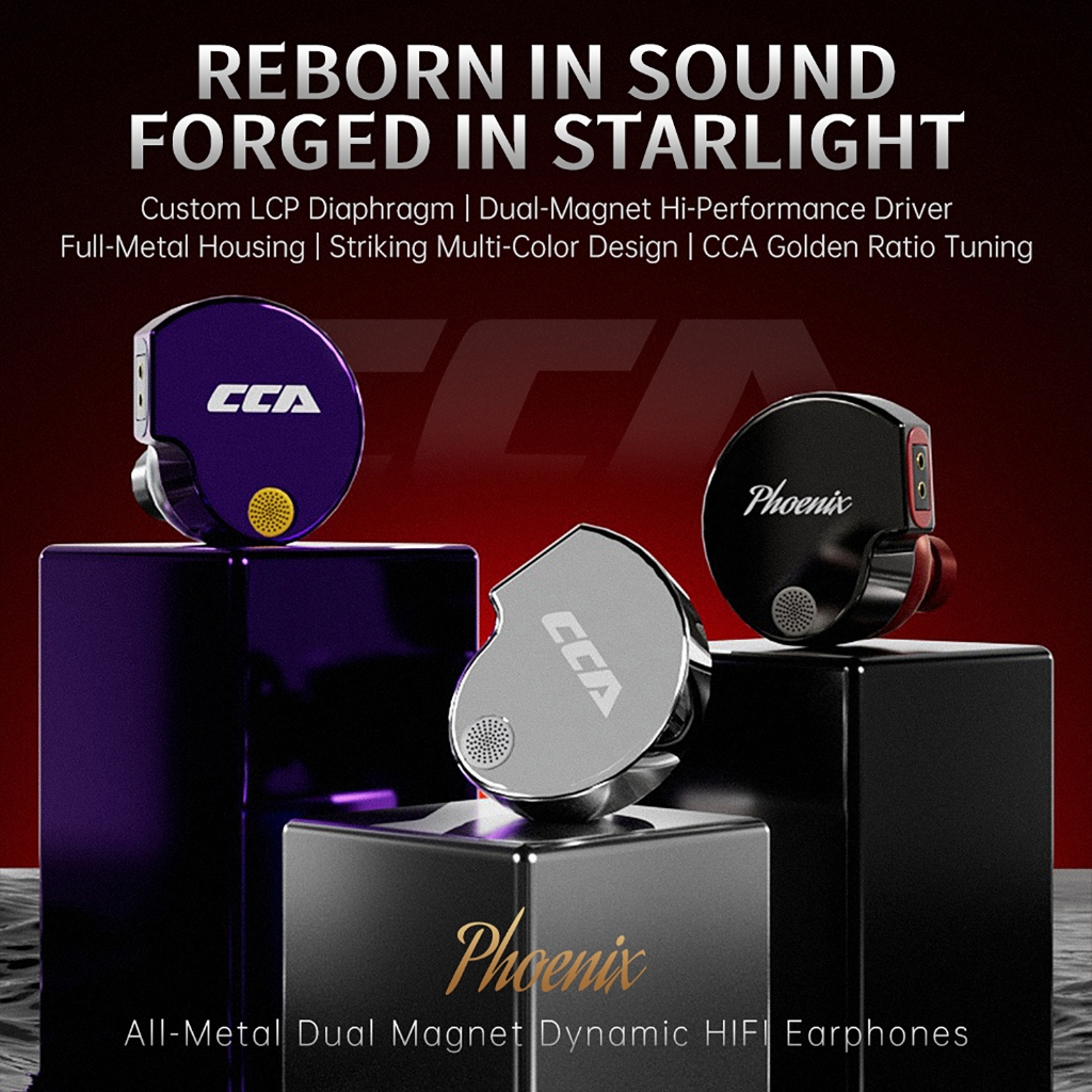 CCA Phoenix HiFi ชุดหูฟังแบบมีสายอินเทอร์เฟซ typec สําหรับเกมอีสปอร์ตคอมพิวเตอร์คุณภาพสูง