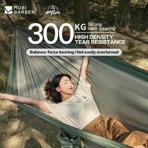 MOBI GARDEN ตั้งแคมป์กลางแจ้งป้องกันโรลโอเวอร์เปลญวนคู่ปิกนิกที่สวยหรูแสงอัลตร้าเดียวที่เดินทางมาพักผ่อนแกว่ง