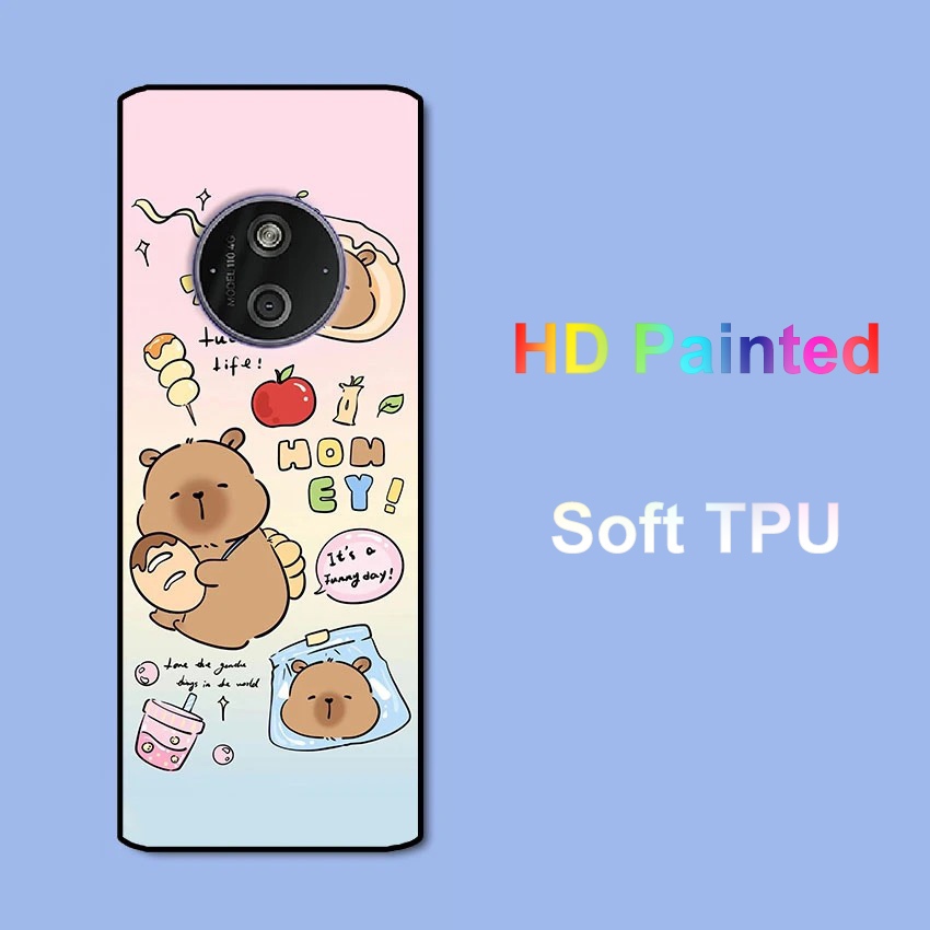 สําหรับ Nokia 125 4G 2024 กรณี TA-1674 ซิลิโคนนุ่ม TPU ทาสีปกหลังสําหรับ Nokia HMD 110 4G เคสโทรศัพท