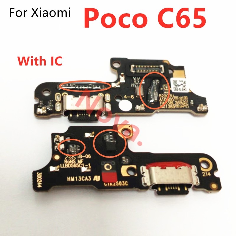 แท่นชาร์จสําหรับ Xiaomi Poco C65 พอร์ตชาร์จเร็วพร้อมขั้วต่อ IC Flex Cable Dock Repair Part
