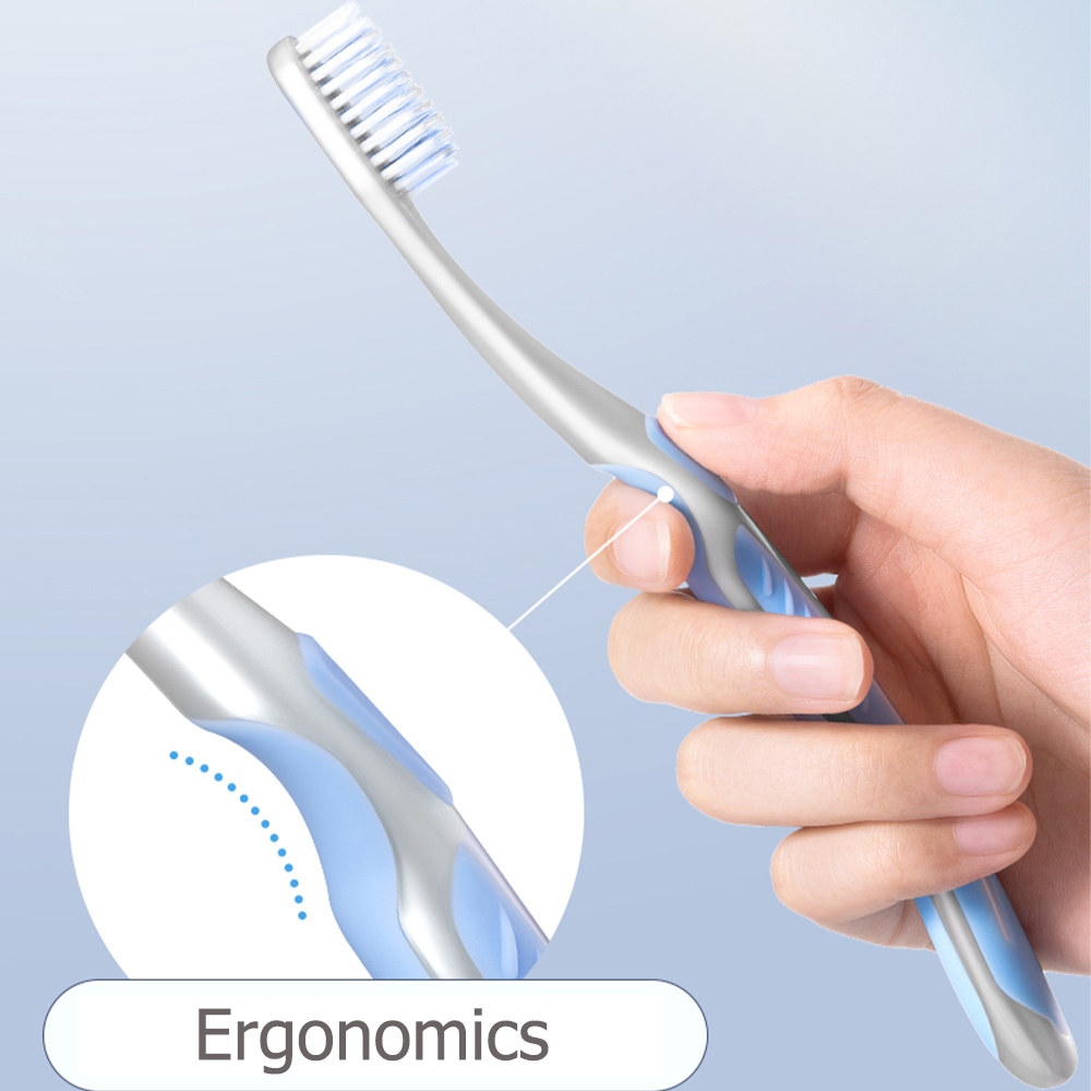 MEYARN แปรงสีฟันผู้ชายที่มีด้ามจับตามหลักสรีรศาสตร์และขนแปรงที่ยืดหยุ่นได้ - รูปที่ 4