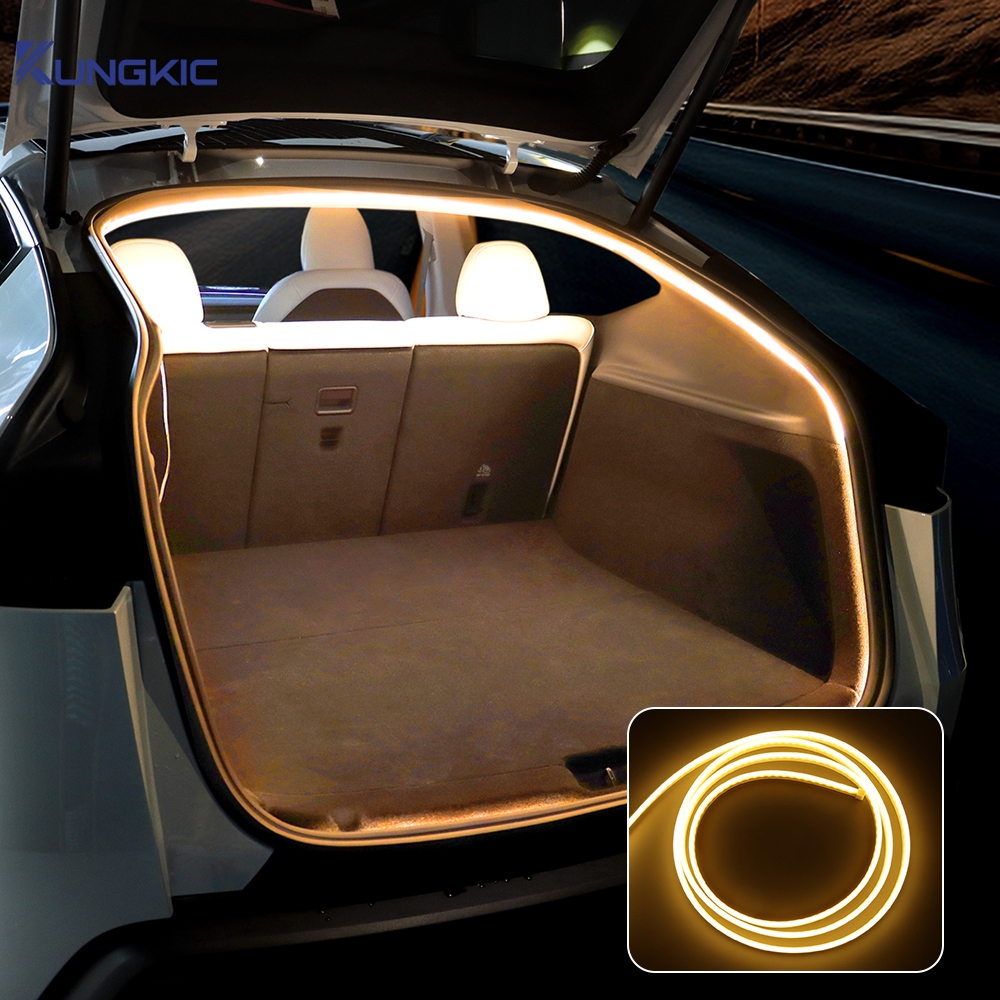 สําหรับ Tesla รุ่น Y Juniper รถ Trunk LED Strip Light ยานยนต์ Trunk บรรยากาศอุปกรณ์ตกแต่งภายใน