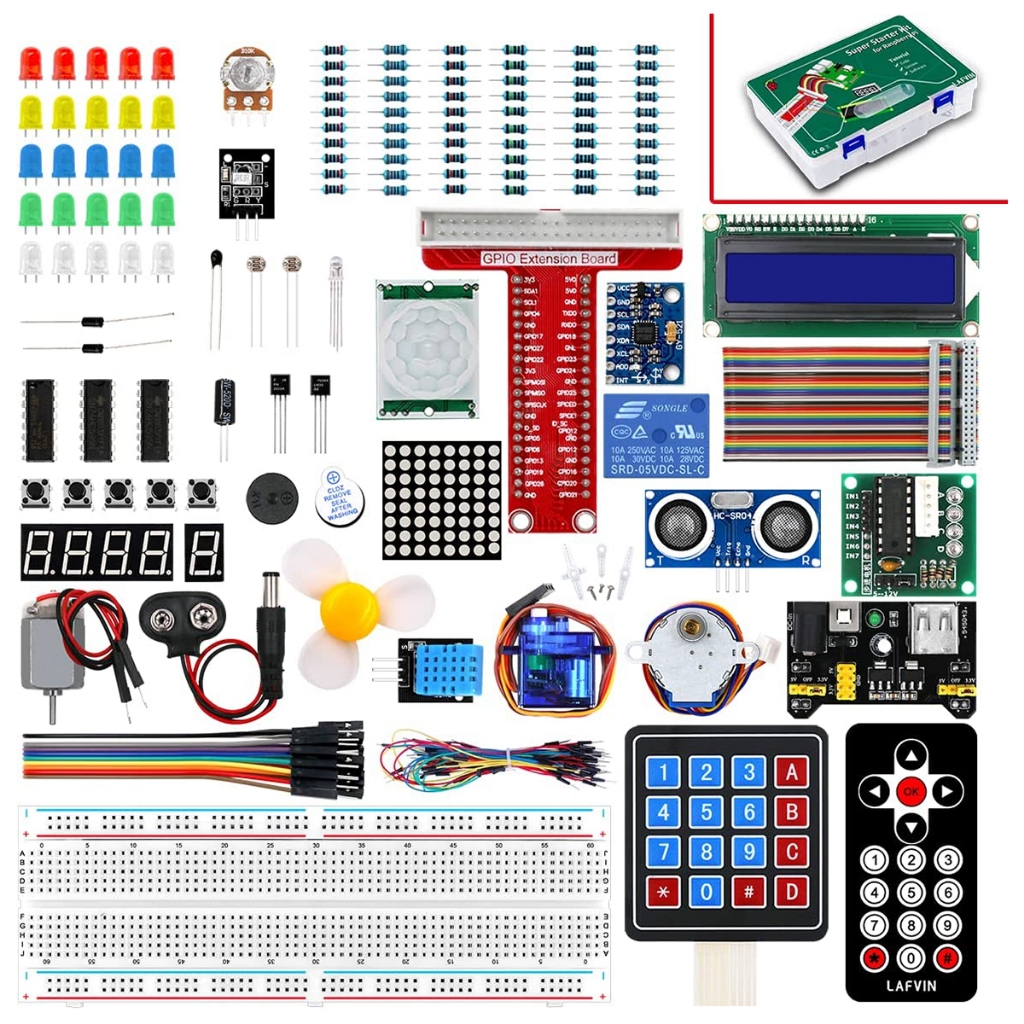 LAFVIN ชุดสตาร์ทเตอร์ Super Starter สําหรับ Raspberry Pi 4 , รุ่น 3 B + 3 B 3a + 2 B 1 B + 1a + Zero W + Diy,มีเก็บเงินปลายทาง!