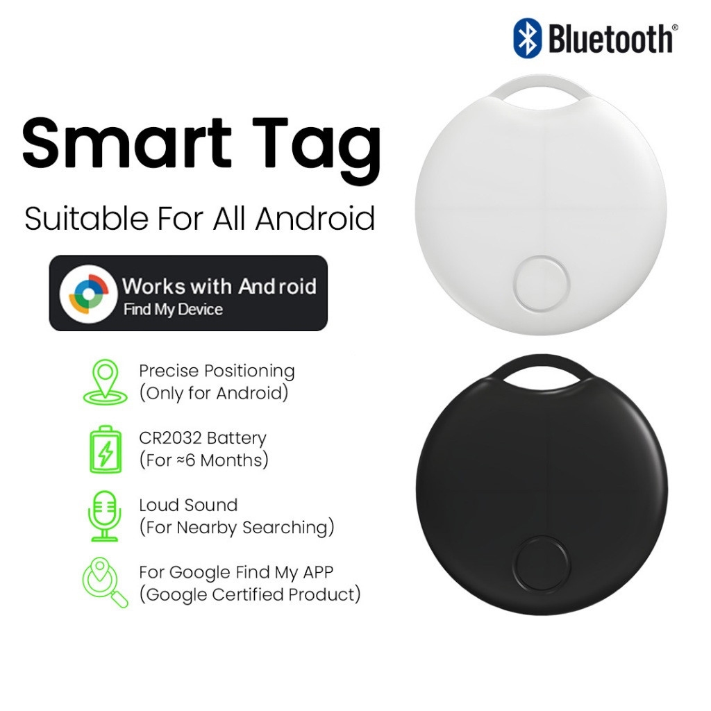 EVOLVERSH Google Smart Tag สําหรับ Android Global GPS ติดตามคีย์และสัตว์เลี้ยง Bluetooth Locator ราย