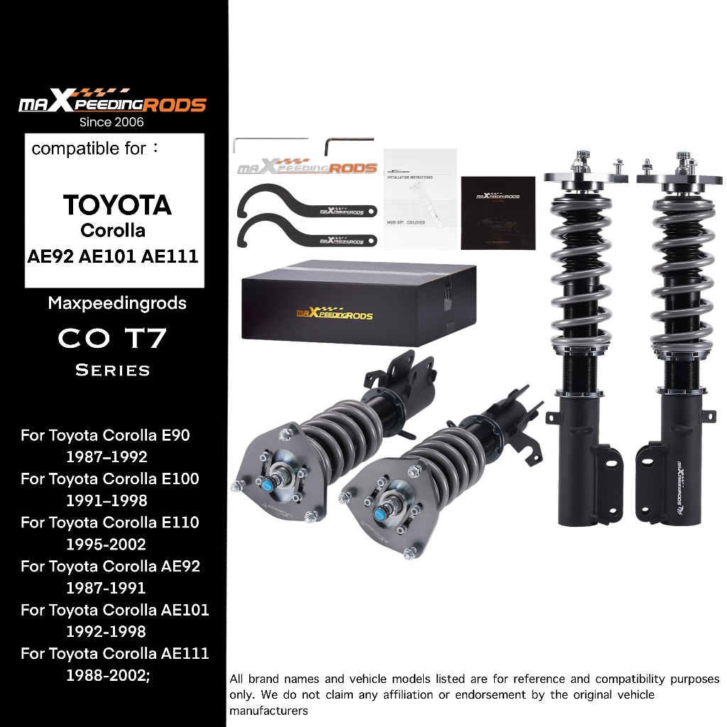 โช๊คสตรัทแต่ง Corolla AE92 AE101 AE111 ปี 1987-2002 maXpeedingrods T7 ปรับสูงต่ำ หนืดได้