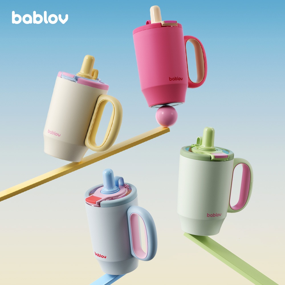 Bablov Lucky กระติกน้ำเก็บความร้อน 680ml สแตนเลสเกรด 316, เก็บความเย็นได้ 12 ชั่วโมง, พร้อมแผ่นรองกันลื่นสำหรับวางบนโต๊ะ, ป้องกันการรั่วซึม, ถอดประกอบล้างทำความสะอาดได้, เหมาะสำหรับผู้หญิงและการใช้งานในออฟฟิศ, ใช้ได้กับชา กาแฟ และมัตฉะ