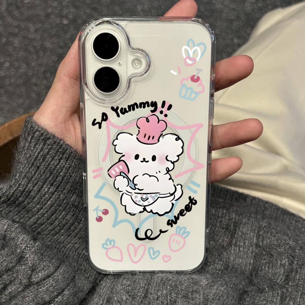 ขนมเชฟลูกสุนัขรูปแบบเคสใสสําหรับiPhone 11 12 Pro 13 Pro Max 15 Pro Max 14 16 Pro 16 Plus 17 Air 17 P
