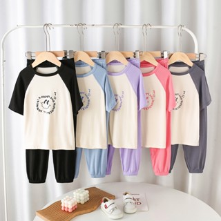 ชุดนอนเด็กแขนสั้นLoungewearสำหรับหนุ่มสาว ขนาด 100-180 cm