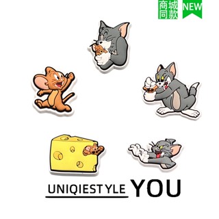 รองเท้าหัวเข็มขัดสไตล์ใหม่ ลายดอกไม้น่ารักแบบการ์ตูนแมวและเม…