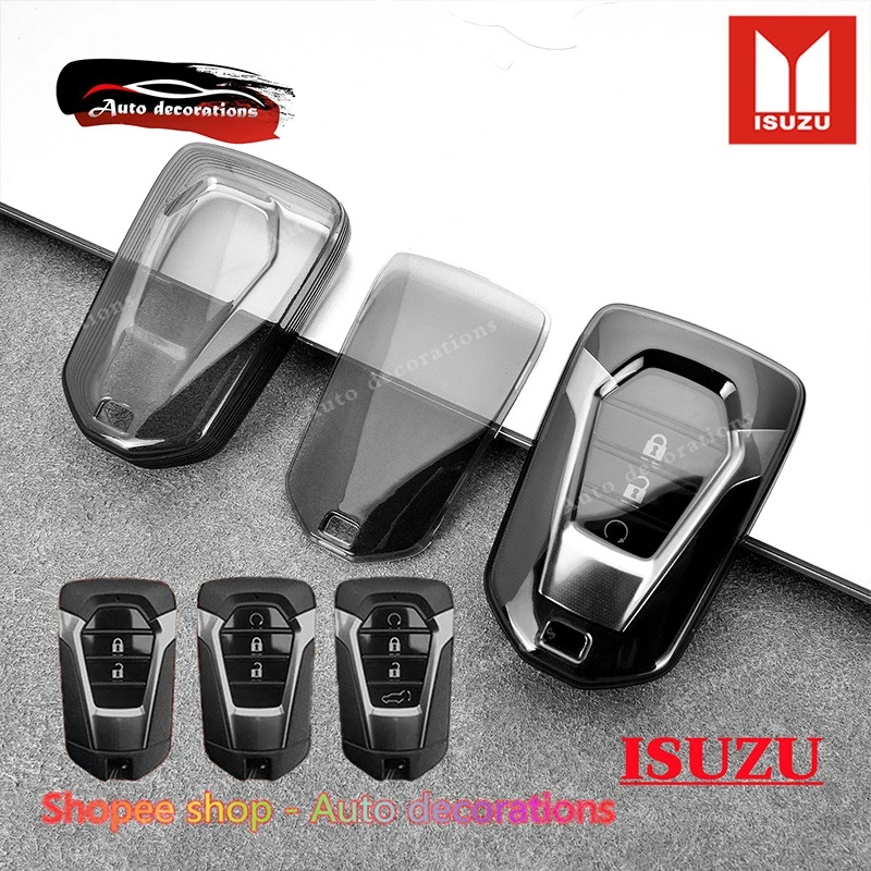 Isuzu Mu-x V-CORSS D-MAX เคสกุญแจรถ Isuzu เปลือกกุญแจรถโปร่งใส พวงกุญแจเรียบง่าย