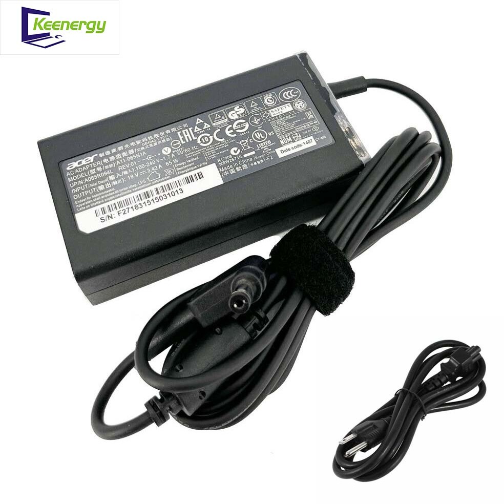 5.5*1.7 มม.65W 19V 3.42A อะแดปเตอร์สําหรับ Acer Aspire ES1-532G ES1-731G F5-571G แล็ปท็อปสายไฟ ttb10