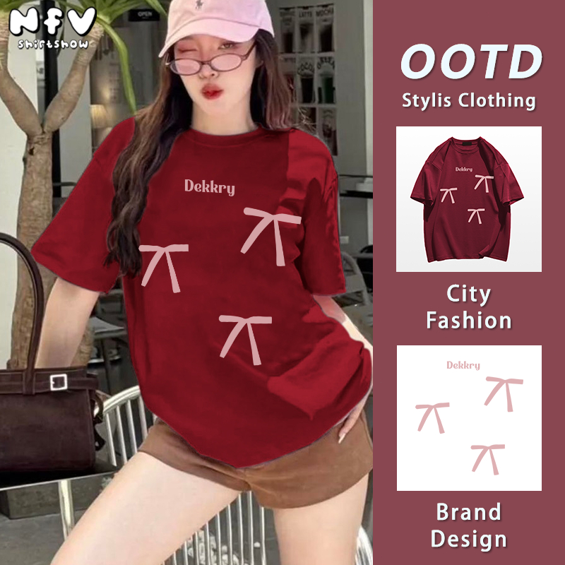 NFV ส่งจากไทย✨เสื้อยืดคอกลม สไตล์เกาหลีทันสมัย เนื้อนุ่ม ใส่สบาย แขนสั้น โอเวอร์