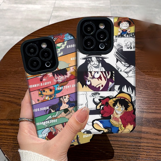 ปลอกหนังสําหรับ iPhone 16E 16 15 14 13 12 11 Pro X XR XS Max 6 6s 7 8 Plus One Piece Monkey. D Luffy