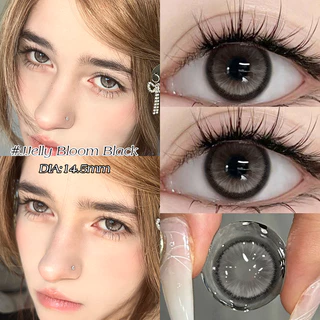 KSSEYE คอนแทคเลนส์สี 2 ชิ้น Jelly Bloom สีน้ําตาล/ทอง/สีเขียว/สีดํานุ่มคอนแทคเลนส์รายปีใช้ตุ๊กตาเลนส์ตา 14.5 มม.ฟรีกรณี