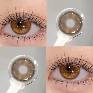 KSSEYE คอนแทคเลนส์สี 2 ชิ้น Jelly Bloom สีน้ําตาล/ทอง/สีเขียว/สีดํานุ่มคอนแทคเลนส์รายปีใช้ตุ๊กตาเลนส์ตา 14.5 มม.ฟรีกรณี