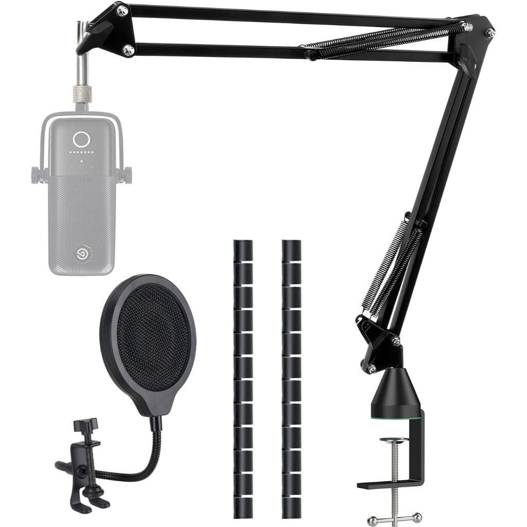 สําหรับ Elgato Wave Mic Arm, ไมโครโฟน Boom Arm ใช้งานร่วมกับ Elgato Wave 3 ไมโครโฟน 3 ชั้นกระจก - ขา