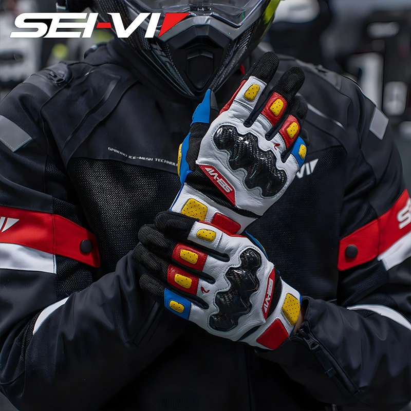 SEI-VI ถุงมือมอเตอร์ไซค์ ผู้ชายผู้หญิง หน้าจอสัมผัส ระบายอากาศ ลายกันดั้ม