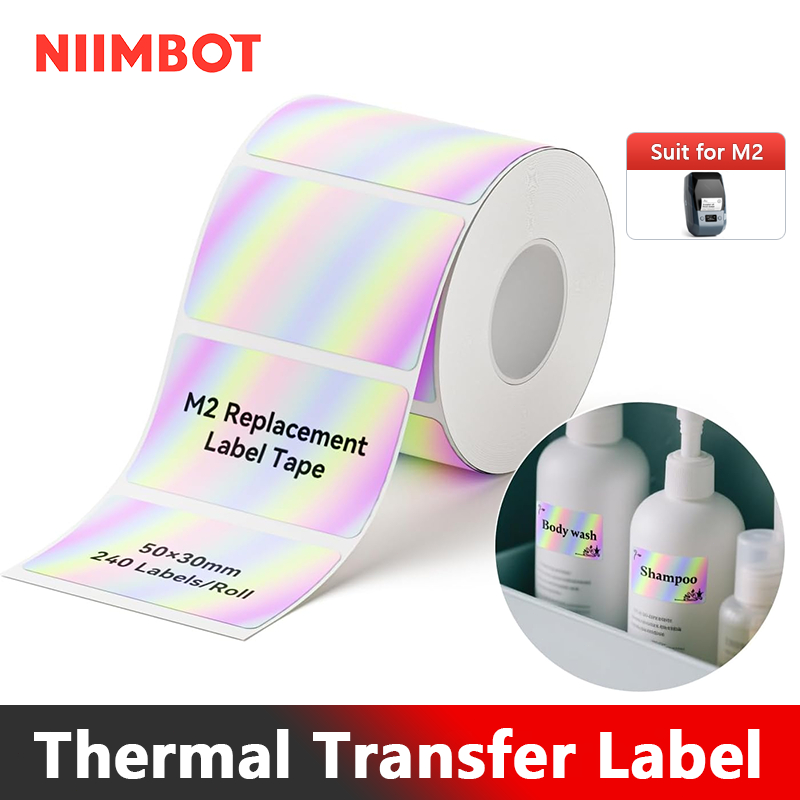 NIIMBOT M2 ป้ายถ่ายโอนความร้อนวัสดุ PET ทนทานกันน้ําและทนต่ออุณหภูมิสูง