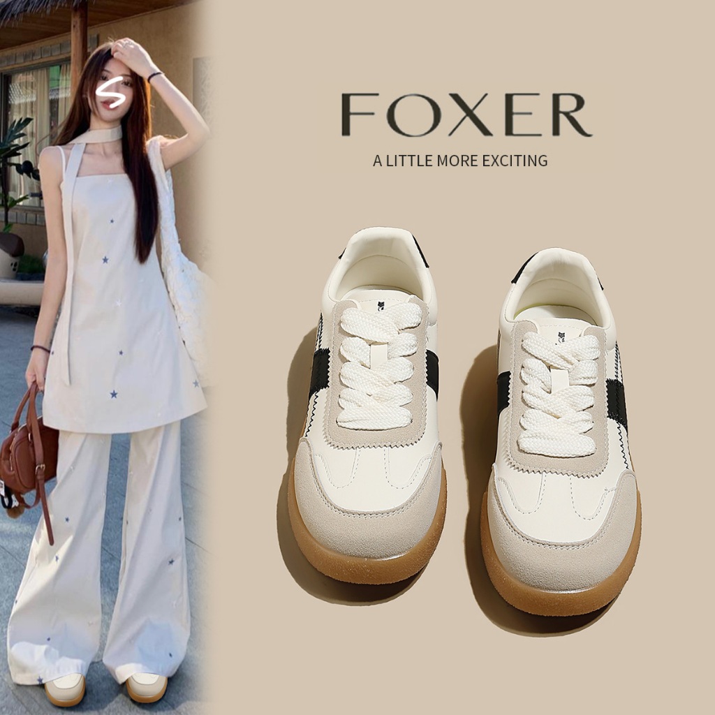 FOXER รองเท้าผ้าใบสำหรับผู้หญิง พื้นนุ่มลื่น ใส่สบาย อเนกประสงค์และแฟชั่น