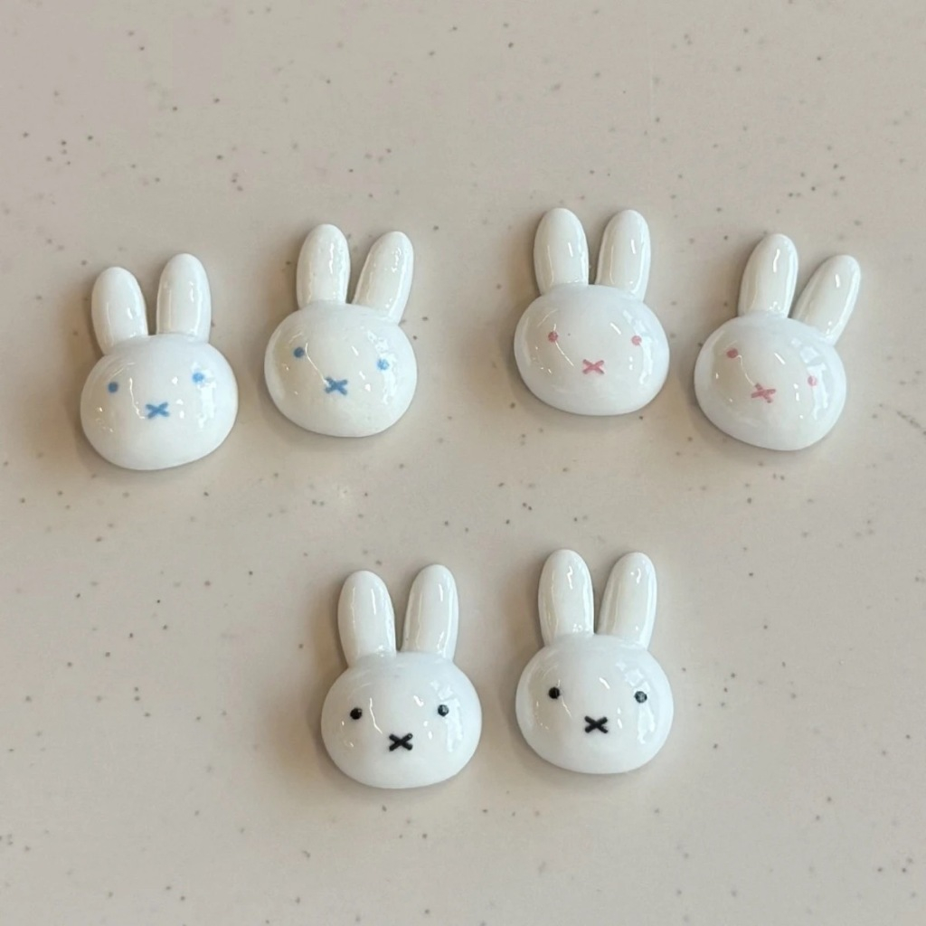 < 10 ชิ้น > อุปกรณ์เรซิ่นกระต่ายวัสดุ ทําเอง เคสโทรศัพท์ผู้ถือบัตรกิ๊บติดผม