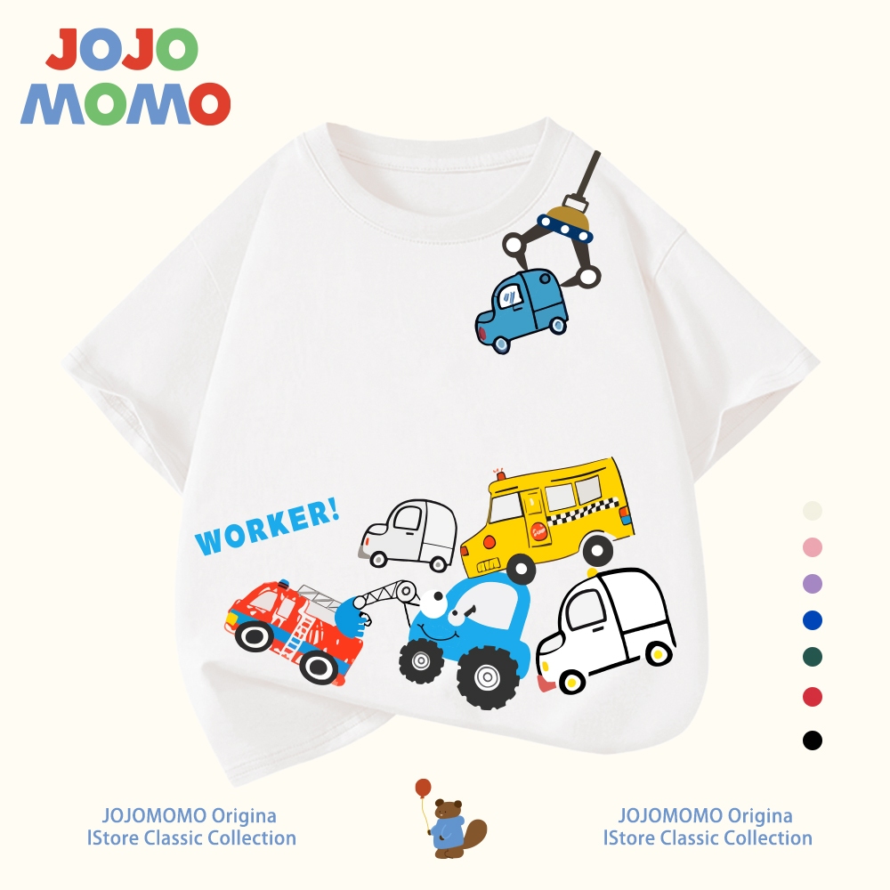 เสื้อยืดเด็ก แขนสั้นเด็กผู้ชาย ผ้าฝ้าย100% ลายรถน่ารัก ใส่สบาย ส่งด่วนกรุงเทพฯ 24ชม