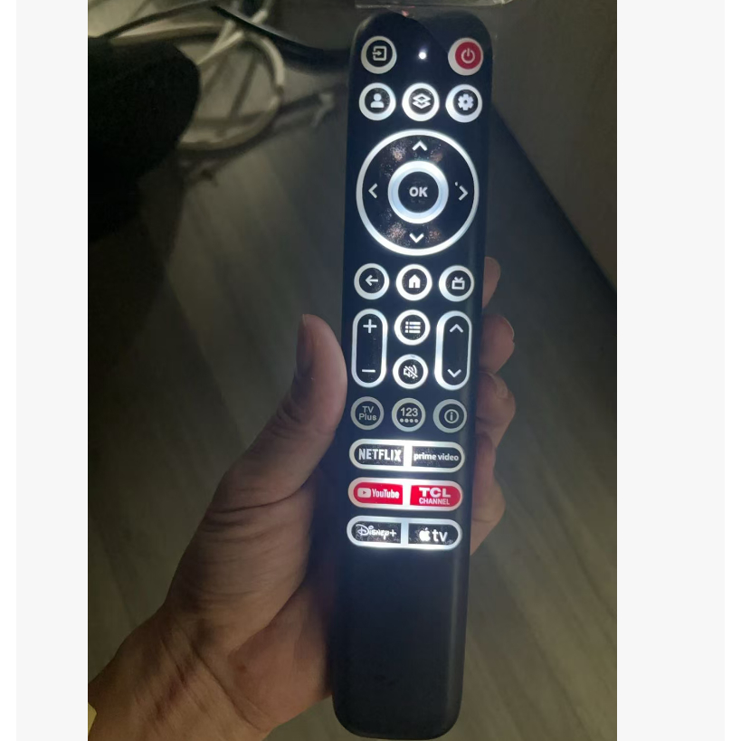 2025 ใหม่ TCL Backlit RC813 FMB1 ไม่มีรีโมทคอนโทรลด้วยเสียงเหมาะสําหรับ TCL QLED สมาร์ททีวี, youtube