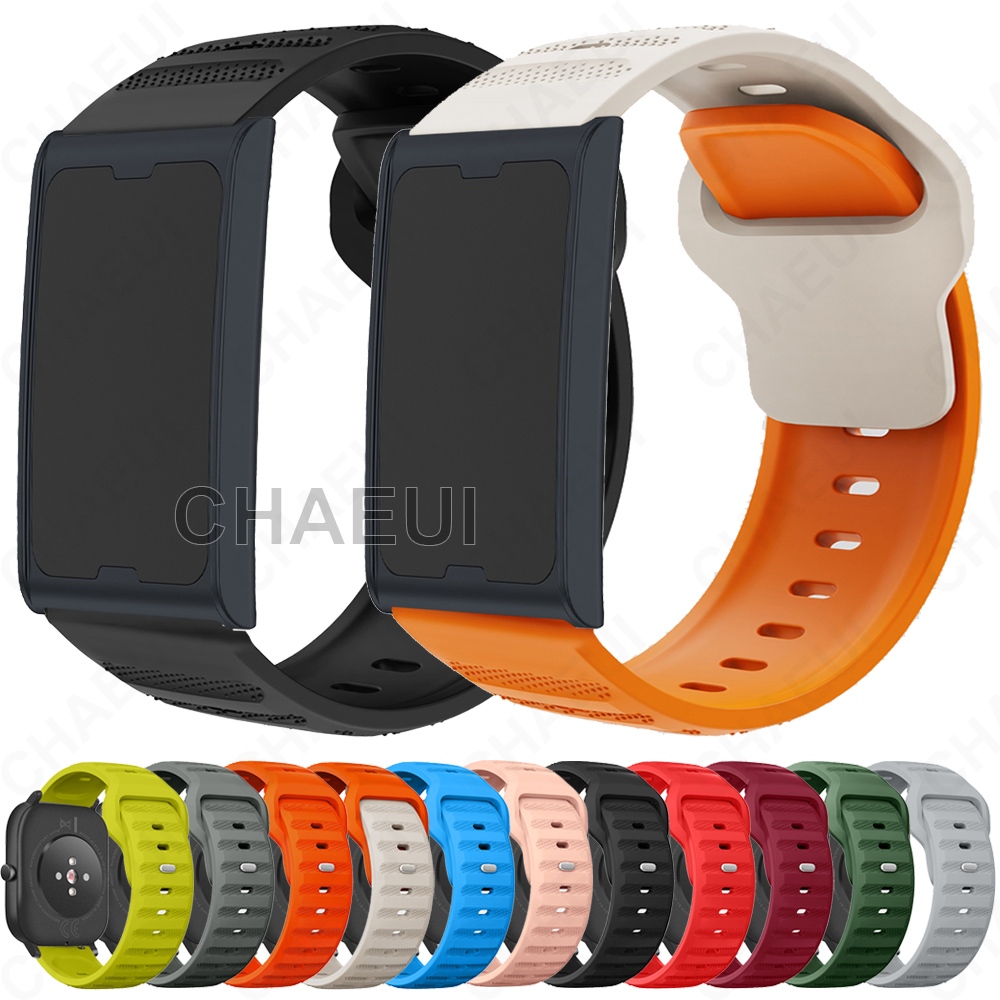สายรัดซิลิโคนทนทานสายนาฬิกาข้อมืออุปกรณ์เสริมสร้อยข้อมือสําหรับ Amazfit Helio Strap