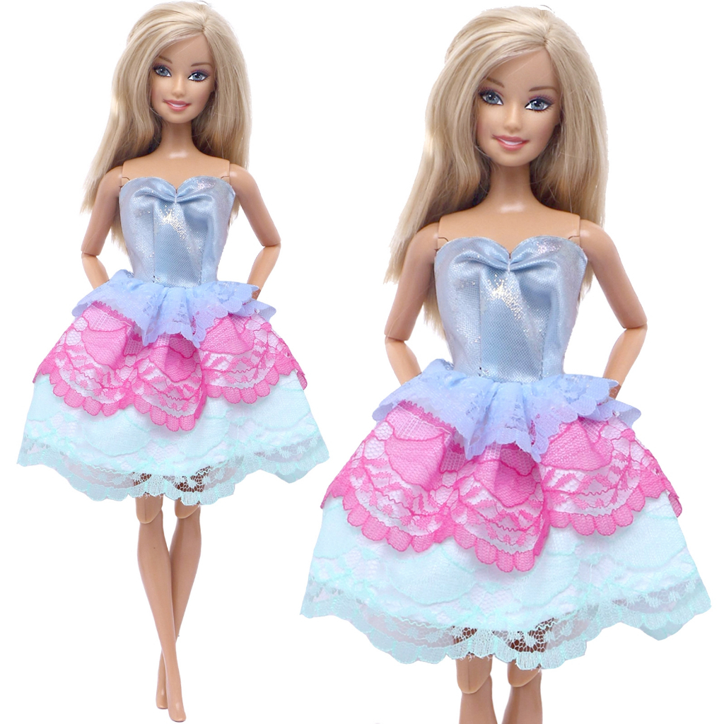 BJDBUS น่ารักเยาวชน Strapless Party Gown ชุดทุกวันสาวชุดเสื้อผ้าสําหรับ 11.5 นิ้วตุ๊กตาอุปกรณ์เสริมของเล่นเด็ก (ไม่มีตุ๊กตา)