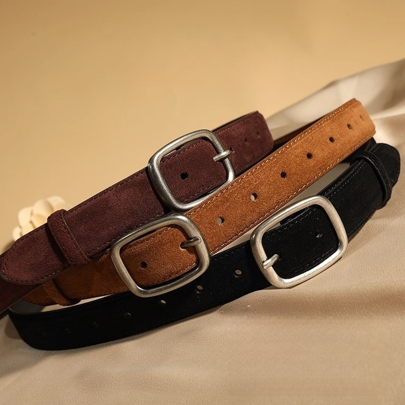 Miss_J พร้อมส่งจากกทม เข็มขัดสักหลาดลายเมลานด์（Maillard） แบบวินเทจ ดีไซน์มินิมอลทันสมัย ใส่คู่อยีนส์แล้วเก๋มาก