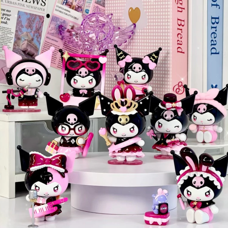 ใหม่ของแท้ Sanrio Kuromi Sparkling Idol series อินเทรนด์กล่องตาบอดสาวของขวัญตุ๊กตาของเล่นคอลเลกชัน