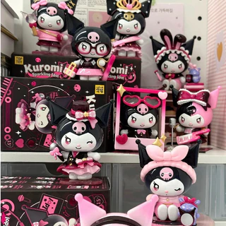 ใหม่ของแท้ Sanrio Kuromi Sparkling Idol series อินเทรนด์กล่องตาบอดสาวของขวัญตุ๊กตาของเล่นคอลเลกชัน