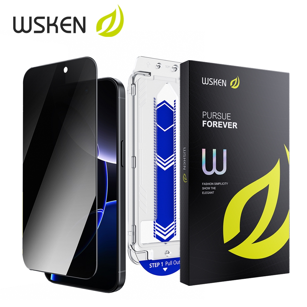 WSKEN ไม่มีขอบดำ ฟิล์มกระจก for iPhone 17ProMax/17Pro ติดตั้งง่าย ไม่มีฟองอากาศ 9H ป้องกันการแตก ไอโฟน 17/16 ฟิล์มกันมอง iPhone 17 ฟิล์มใส