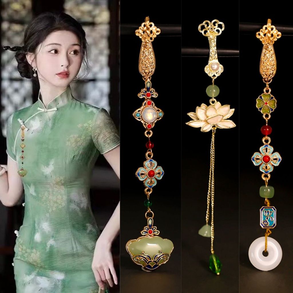JYSeven.สไตล์จีนโบราณ Cheongsam พู่จี้เข็มกลัด Hanfu อุปกรณ์