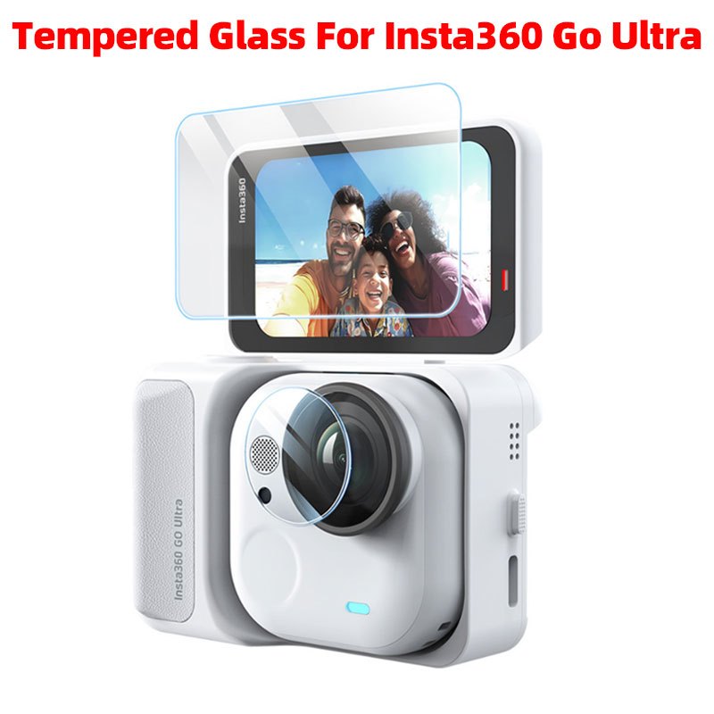 9H กระจกนิรภัยสําหรับ Insta360 Go Ultra Action กล้อง Protetive ฟิล์มฝาครอบกล้อง Protector อุปกรณ์เสริม