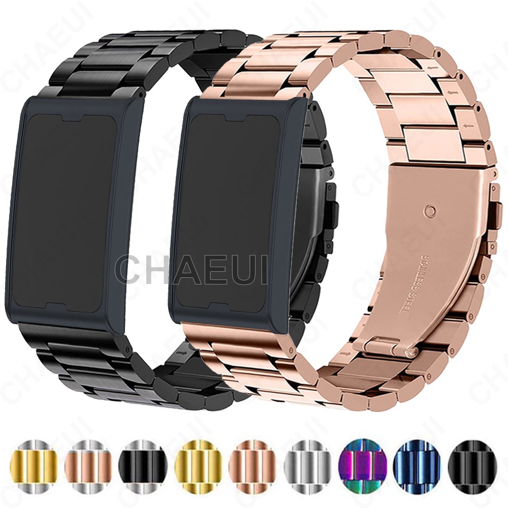 อุปกรณ์เสริมสายรัดโลหะสแตนเลสสําหรับ Amazfit Helio Strap