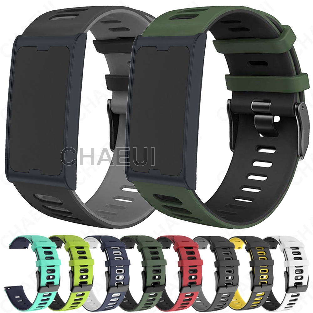 สร้อยข้อมือสายรัดซิลิโคนอุปกรณ์เสริมวงสีคู่สําหรับ Amazfit Helio Strap
