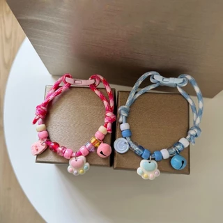 ปลอกคอสัตว์เลี้ยงแบบปรับได้ที่มีสีสันพร้อมกระดิ่งทอปลอกคอสุนัขสีความคมลูกสุนัขปลอกคอแมวอุปกรณ์สัตว์เลี้ยง