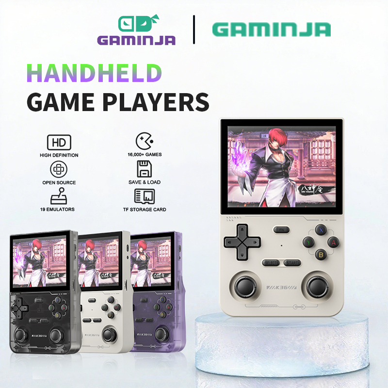 K36 เครื่องเกมพกพา หน้าจอ IPS 35 นิ้ว ระบบ Linux 64GB แบตอึด Retro เกมคลาสสิกกว่า 15,000+ เกม จอยสติ๊กคู่