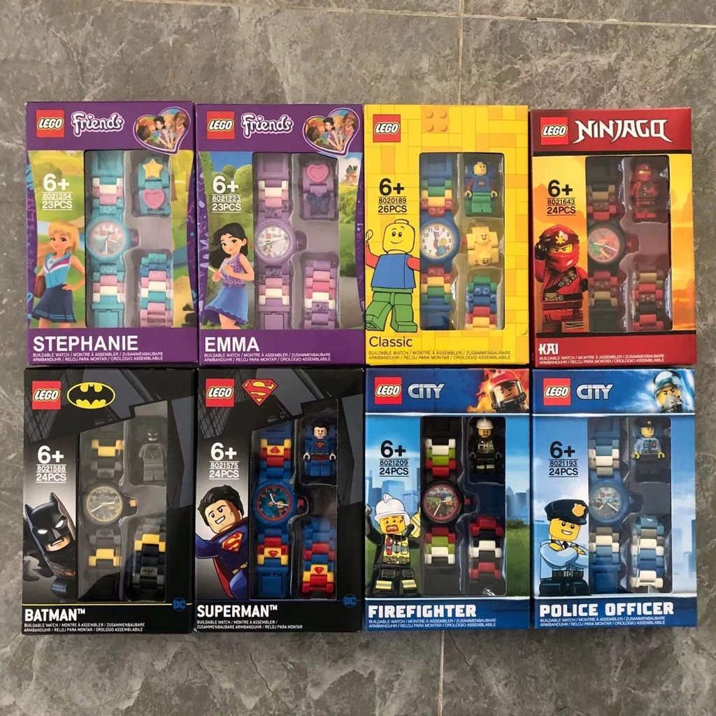 LEGO Watch Kids Superman Batman Friends Stephanie Firefighter Emmet Blocks